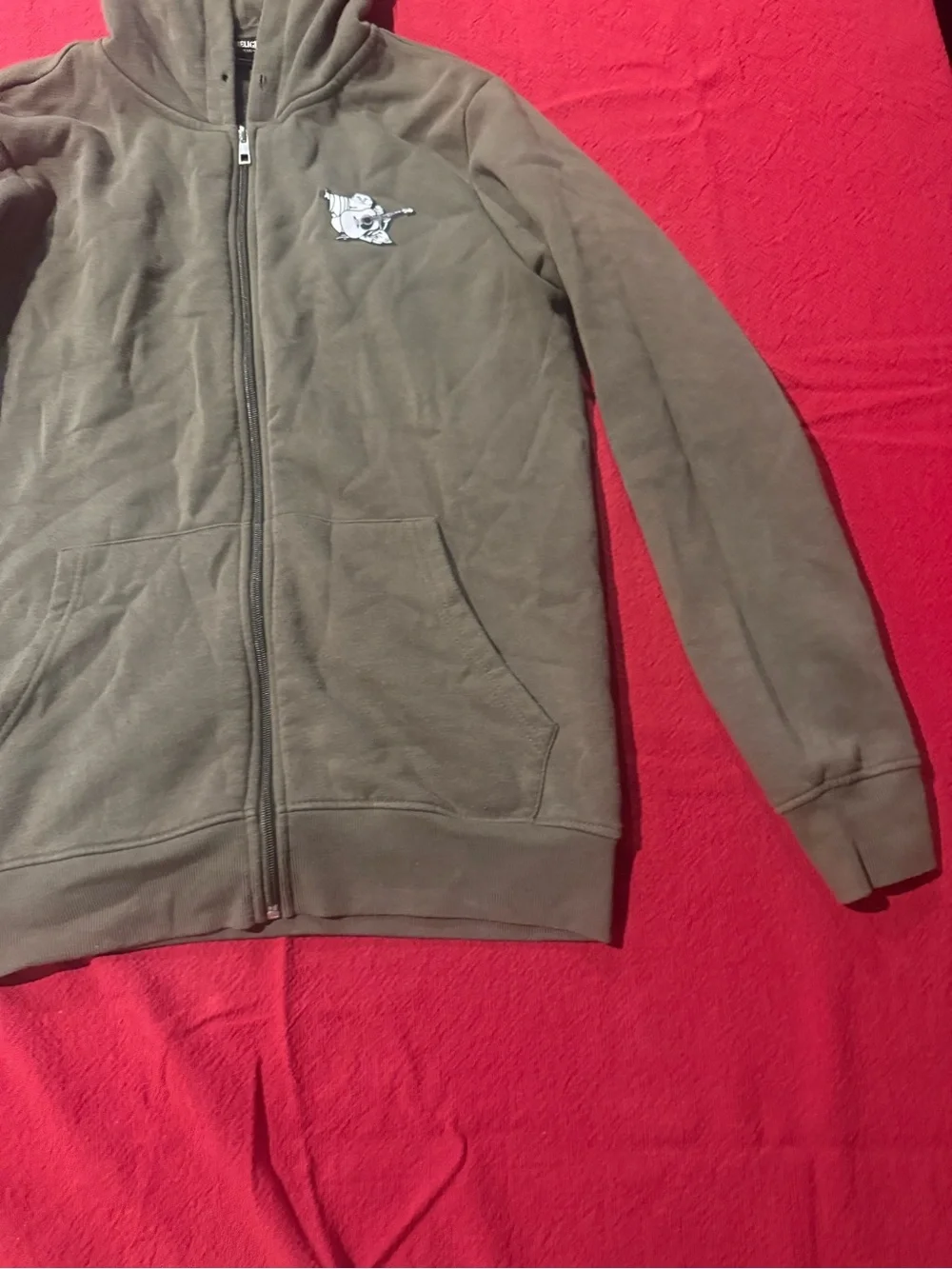 True Religion Olive Green Zip-Up Hoodie